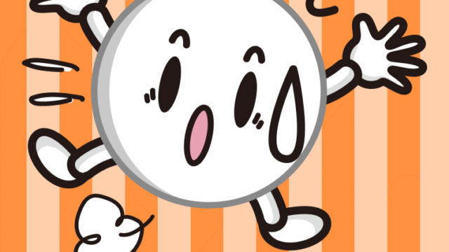 驚くピンポン玉ちゃんのイラスト【色、背景あり】PNG