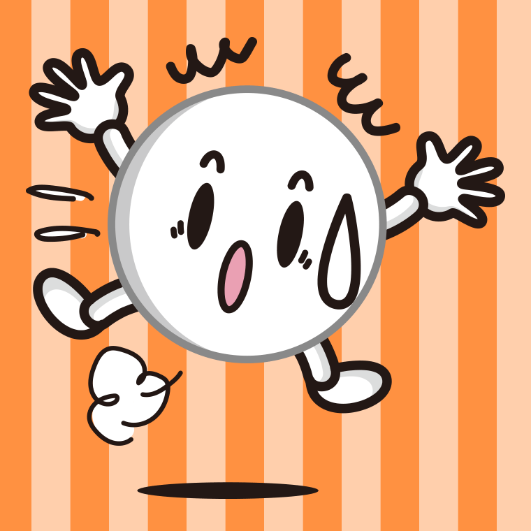 驚くピンポン玉ちゃんのイラスト【色、背景あり】PNG