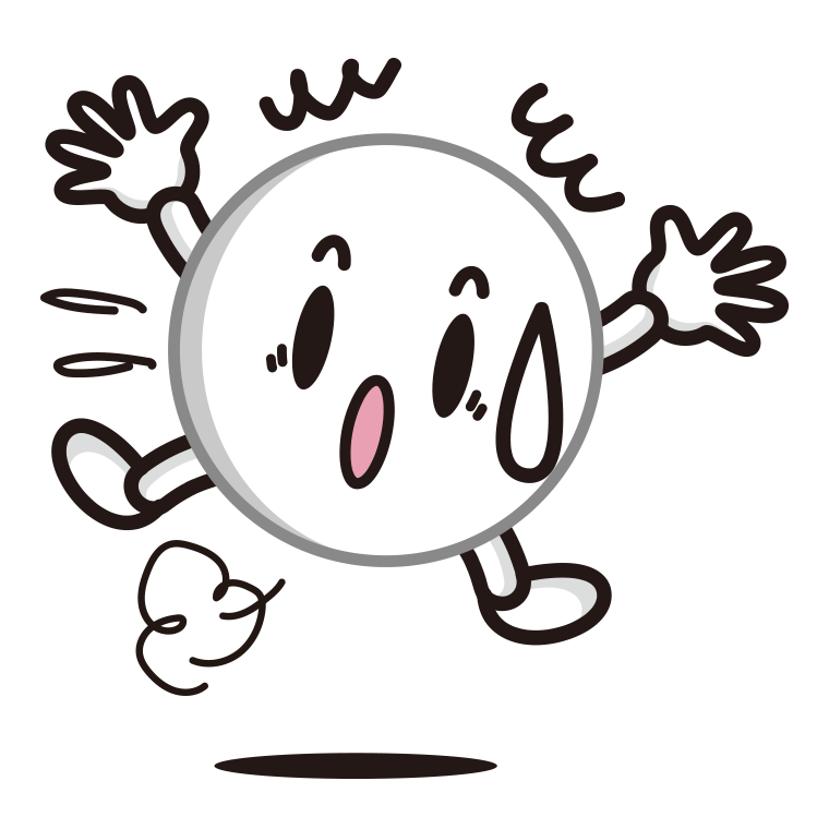 驚くピンポン玉ちゃんのイラスト【色あり、背景なし】透過PNG