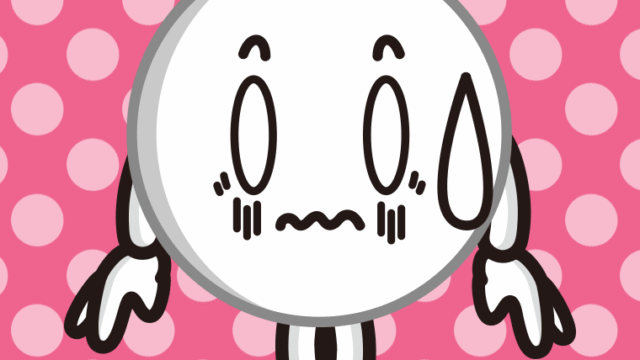 ショックを受けるピンポン玉ちゃんのイラスト【色、背景あり】PNG