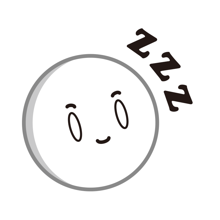 眠るピンポン玉ちゃんのイラスト【色あり、背景なし】透過PNG