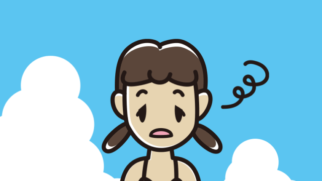 海に入ってぼーっとする女子中学生のイラスト【色、背景あり】PNG