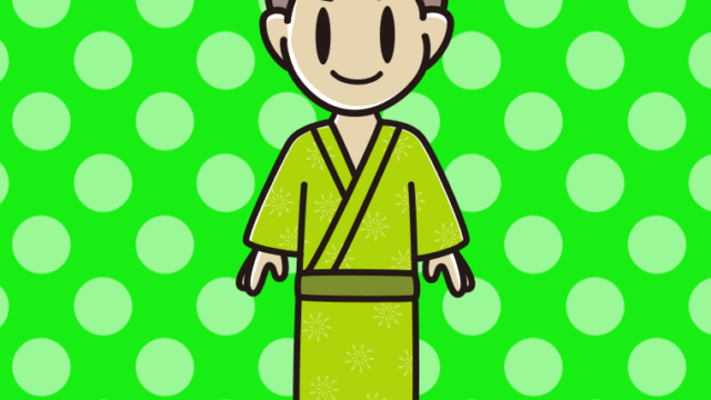 浴衣姿の男子中学生のイラスト【色、背景あり】PNG