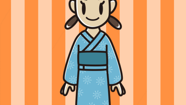 浴衣姿の女子中学生のイラスト【色、背景あり】PNG