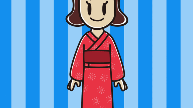 浴衣姿の女子高校生のイラスト【色、背景あり】PNG