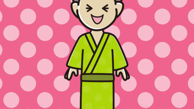 笑う浴衣姿の男子中学生のイラスト【色、背景あり】PNG