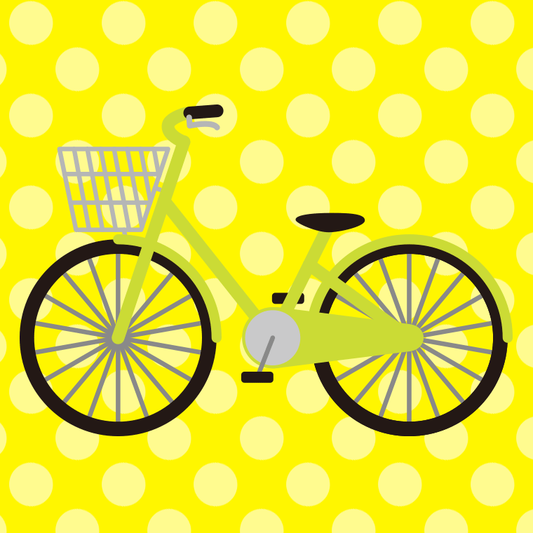 自転車のイラスト【色、背景あり】PNG