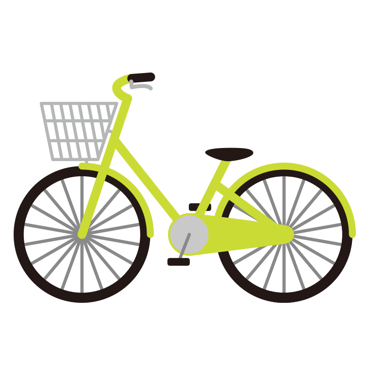 自転車のイラスト【色あり、背景なし】透過PNG