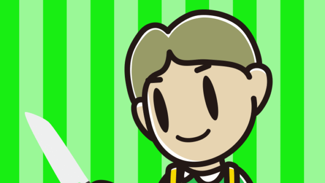 包丁を使う小学生男子のイラスト【色、背景あり】PNG