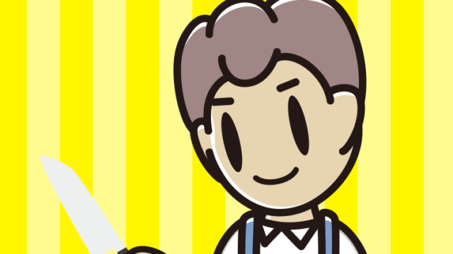包丁を使う男子中学生のイラスト【色、背景あり】PNG