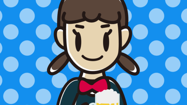 ビールを飲む女子中学生のイラスト【色、背景あり】PNG