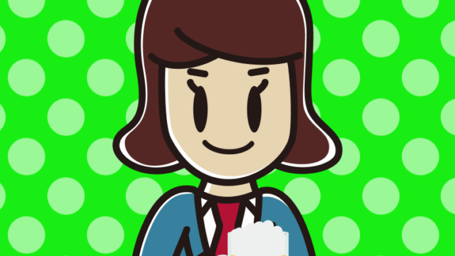 ビールを飲む女子高校生のイラスト【色、背景あり】PNG