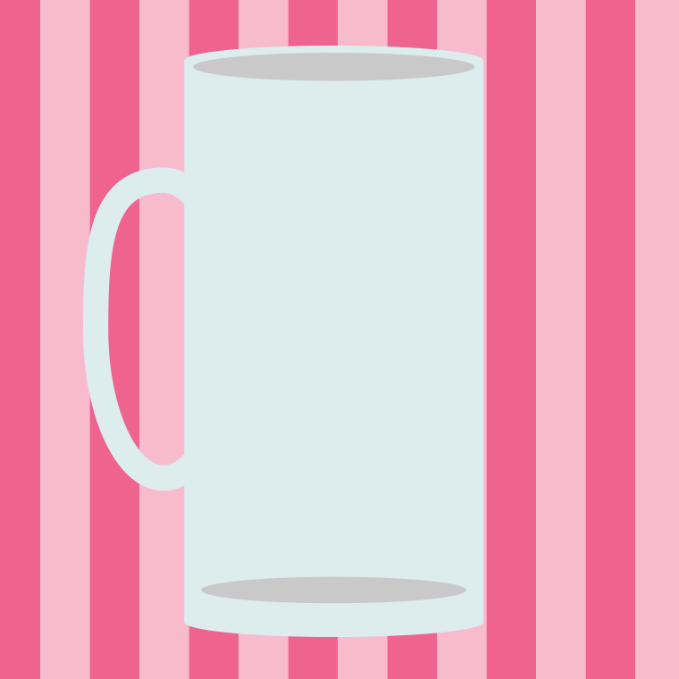 空のビールジョッキのイラスト【色、背景あり】PNG