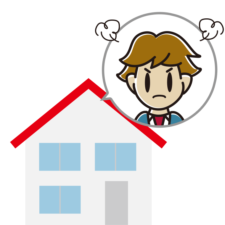 一戸建てで怒る男子高校生のイラスト【色あり、背景なし】透過PNG