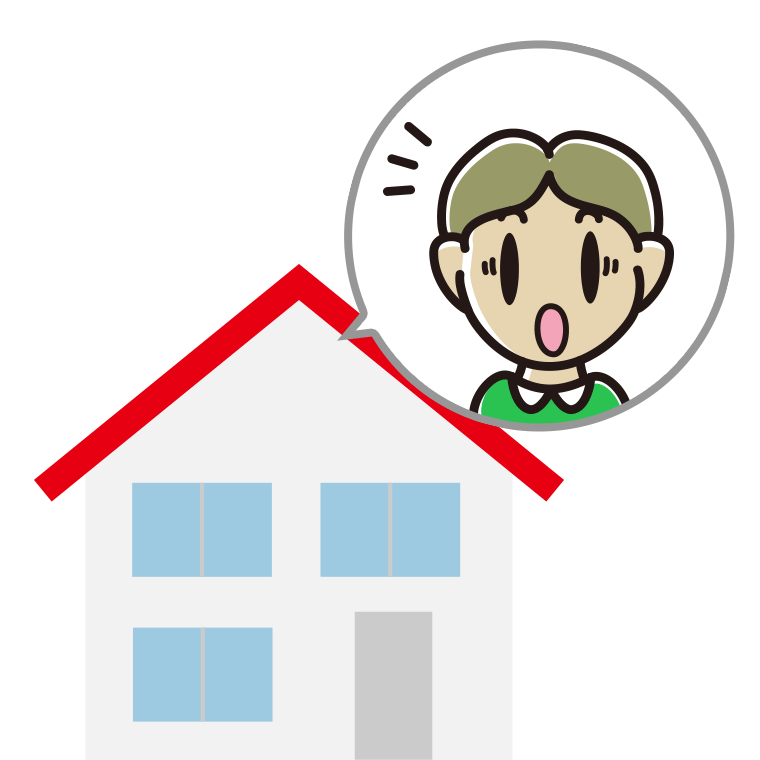 一戸建てで驚く小学生男子のイラスト【色あり、背景なし】透過PNG