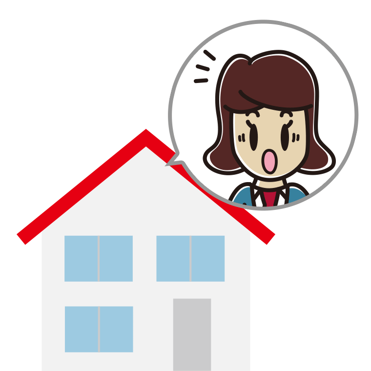 一戸建てで驚く女子高校生のイラスト【色あり、背景なし】透過PNG