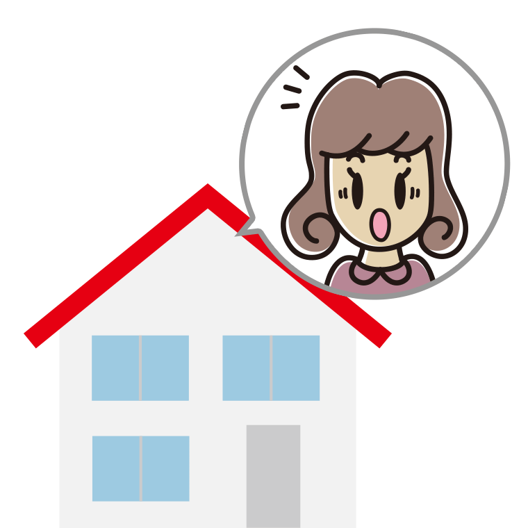 一戸建てで驚く女子大学生のイラスト【色あり、背景なし】透過PNG