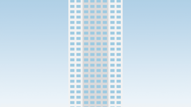 タワーマンションのイラスト【色、背景あり】PNG