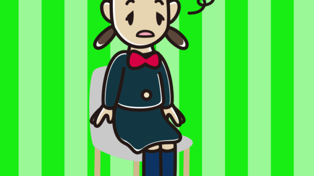 椅子でぼーっとする女子中学生のイラスト【色、背景あり】PNG