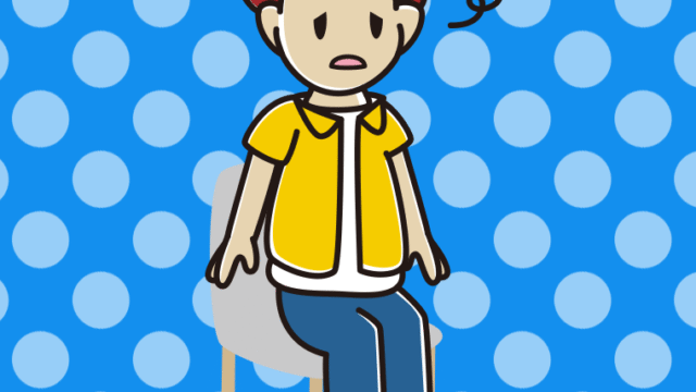 椅子でぼーっとする男子大学生のイラスト【色、背景あり】PNG