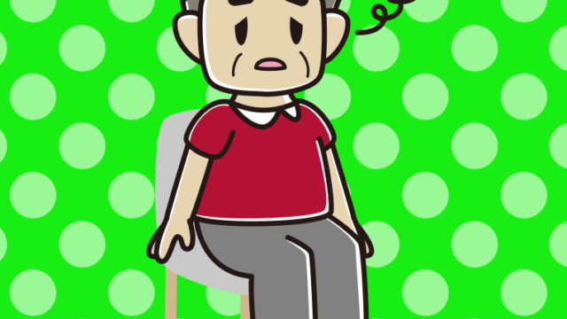 椅子でぼーっとするおじさんのイラスト【色、背景あり】PNG