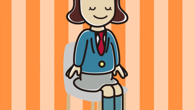 椅子で目を閉じる女子高校生のイラスト【色、背景あり】PNG