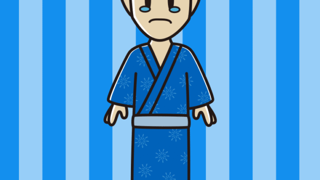 泣く浴衣姿の男性のイラスト【色、背景あり】PNG