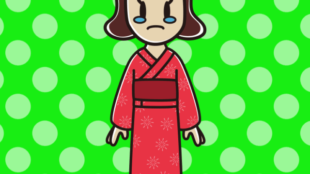 泣く浴衣姿の女子高校生のイラスト【色、背景あり】PNG