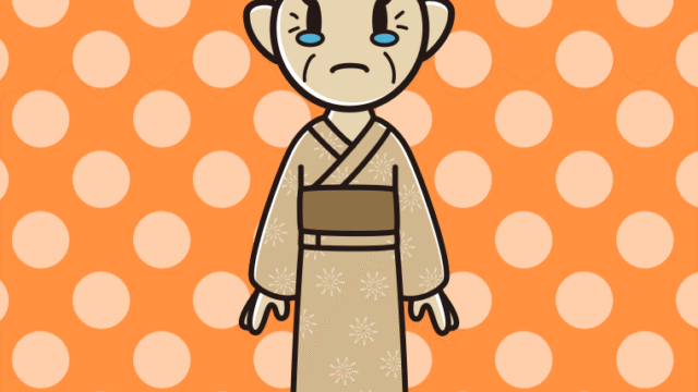 泣く浴衣姿のおばあさんのイラスト【色、背景あり】PNG