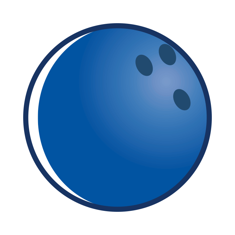 ボウリングボールのイラスト【色あり、背景なし】透過PNG