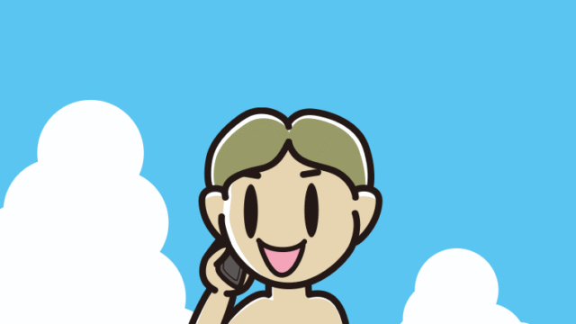 海に入ってスマホで電話する小学生男子のイラスト【色、背景あり】PNG