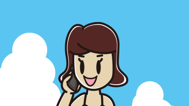 海に入ってスマホで電話する女子高校生のイラスト【色、背景あり】PNG