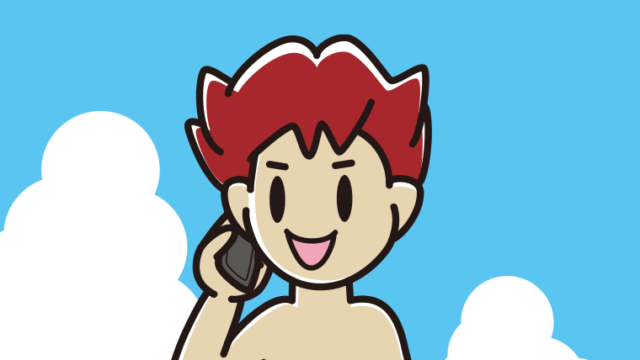 海に入ってスマホで電話する男子大学生のイラスト【色、背景あり】PNG