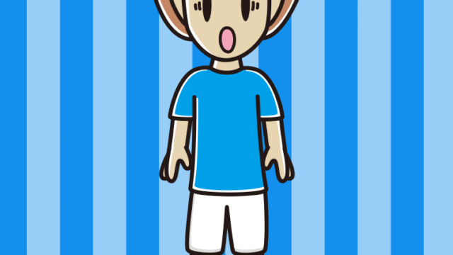 驚くサッカーのユニフォーム姿の女性のイラスト【色、背景あり】PNG