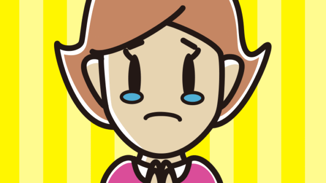 泣きながら合掌する女性のイラスト【色、背景あり】PNG