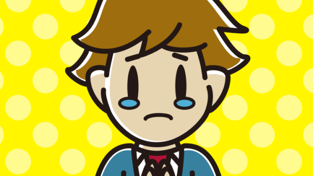 泣きながら合掌する男子高校生のイラスト【色、背景あり】PNG