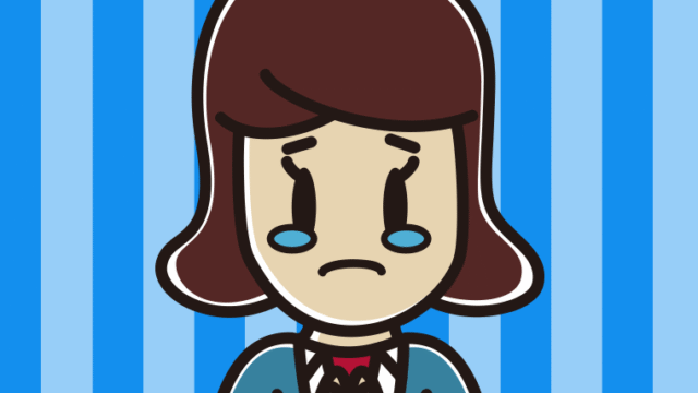 泣きながら合掌する女子高校生のイラスト【色、背景あり】PNG