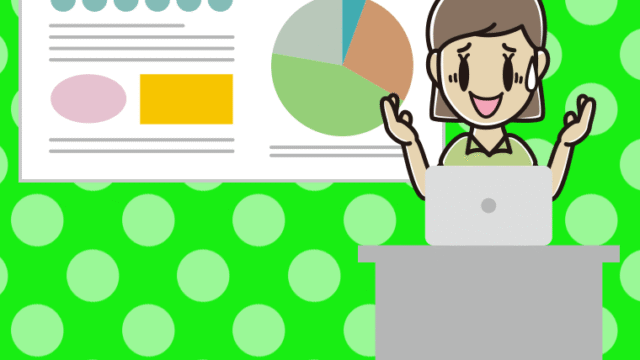 プレゼンで困る女性会社員（クールビズ）のイラスト【色、背景あり】PNG