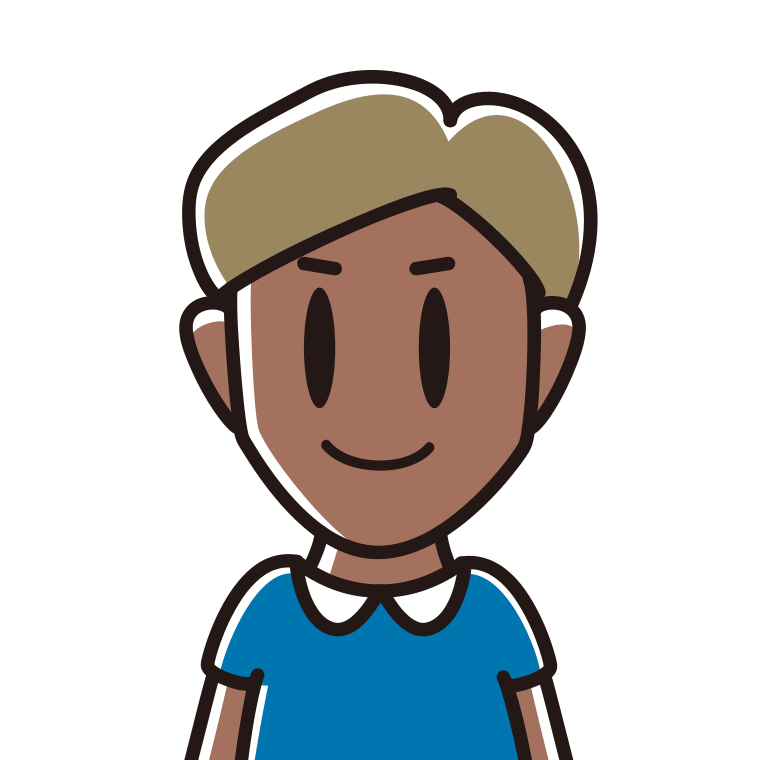 日焼けした男性のイラスト【色あり、背景なし】透過PNG