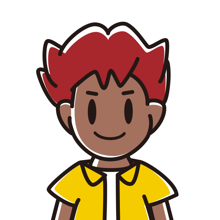 日焼けした男子大学生のイラスト【色あり、背景なし】透過PNG