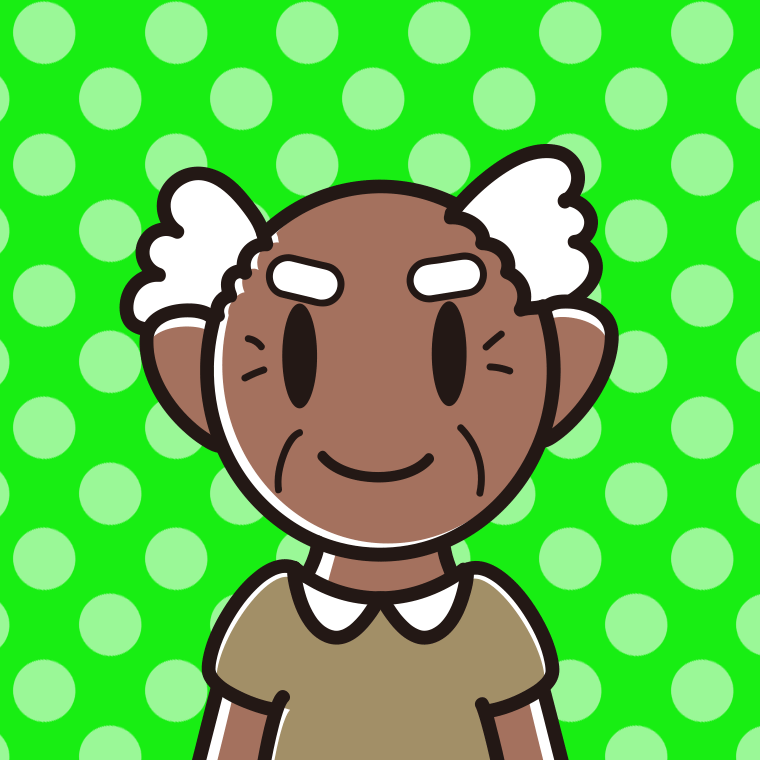 日焼けしたおじいさんのイラスト【色、背景あり】PNG