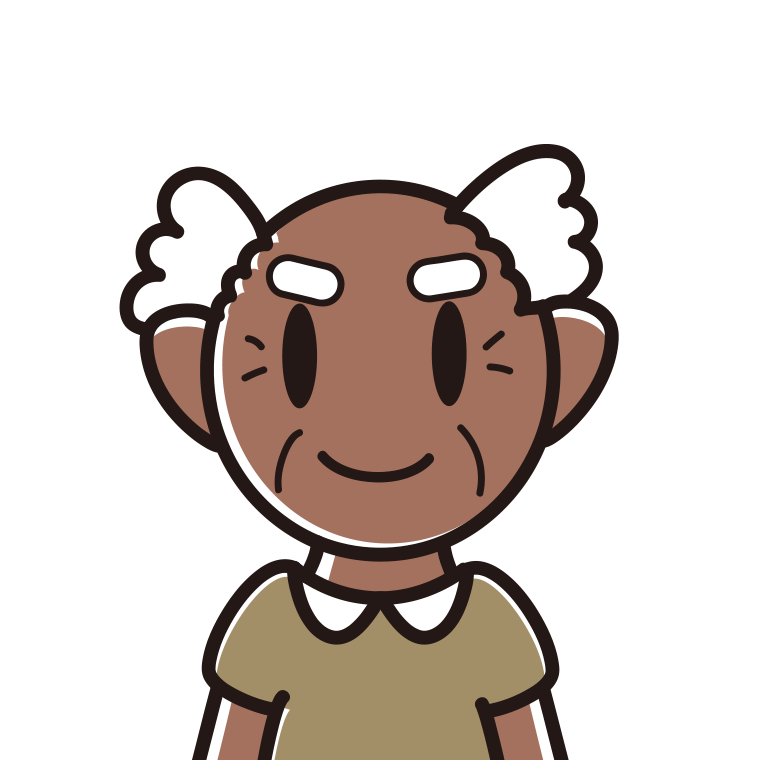 日焼けしたおじいさんのイラスト【色あり、背景なし】透過PNG