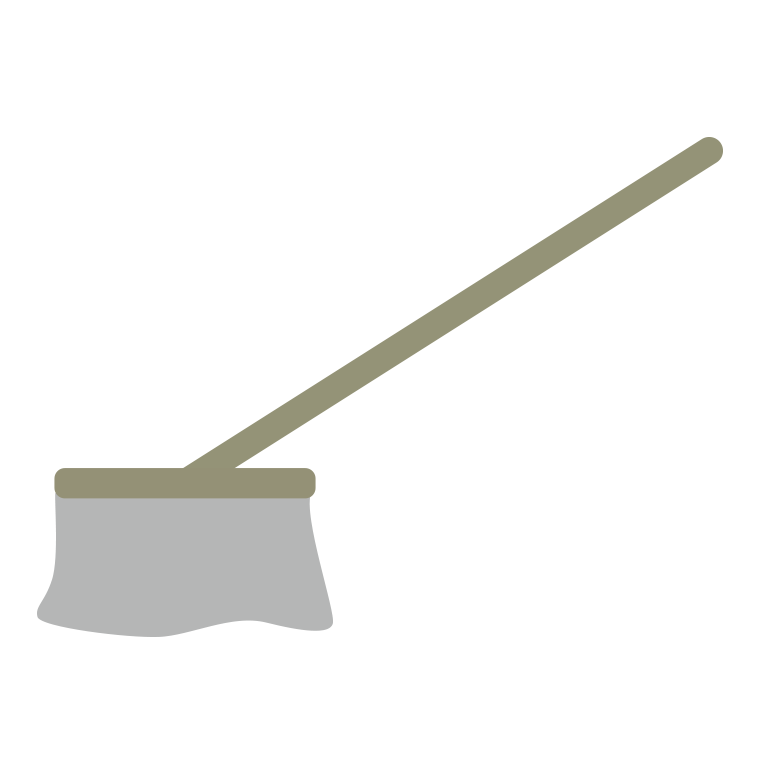 モップのイラスト【色あり、背景なし】透過PNG