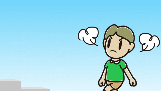 怒りながら階段を上る小学生男子のイラスト【色、背景あり】PNG