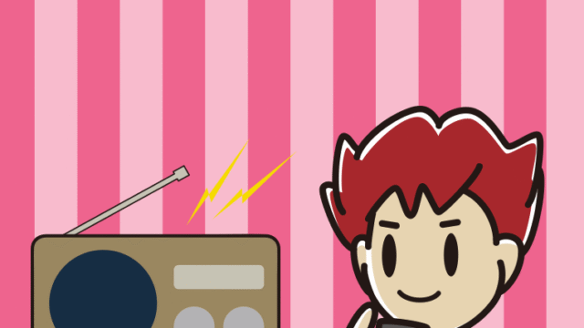 ラジオを聴きながらスマホを使う男子大学生のイラスト【色、背景あり】PNG