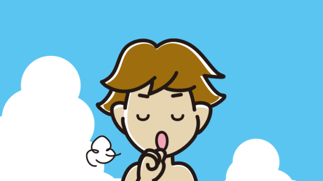 海に入って咳払いする男子高校生のイラスト【色、背景あり】PNG