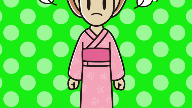 怒る浴衣姿の女性のイラスト【色、背景あり】PNG