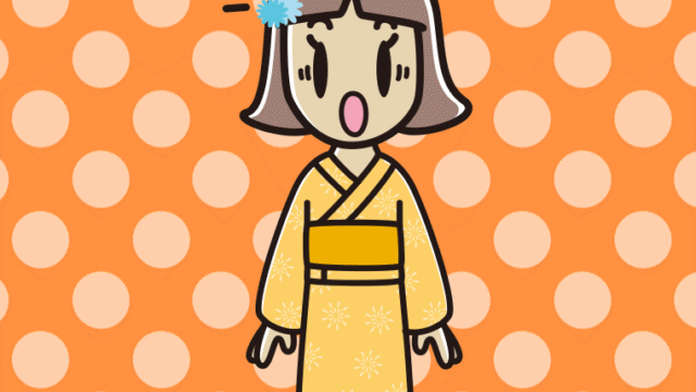 驚く浴衣姿の小学生女子のイラスト【色、背景あり】PNG