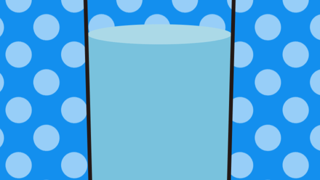 コップに入ったお水のイラスト【色、背景あり】PNG