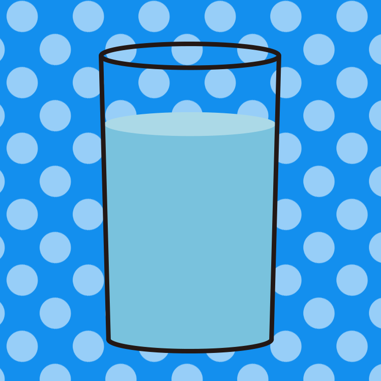コップに入ったお水のイラスト【色、背景あり】PNG